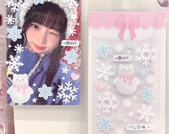 Kpop Deco Sticker, Snowy Day Sticker, Korean Stationery, Toploader Journal Planner Sticker, Holographic Sticker, Kawaii Sticker