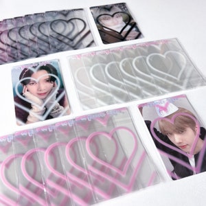 Kpop Fotokarte Rahmen Karte, Herzstrahl Deko Rahmen, Kpop Fotokarte Zubehör, Schreibwaren, Kpop Deco Toploader, Kpop Toploader