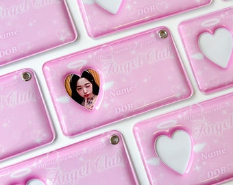Angel Kpop ID Photocard Holder, Kpop Photocard Holder, PVC Photocard Holder, Korean Stationery, ID Card Holder, Kpop Keychain