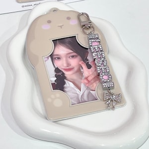 Bunny Kpop Photocard Holder Keychain, Korean Photo Frame, Cute Gift, Photocard Accessories, Korean Stationery, Kpop Keychain , Kawaii