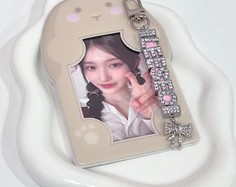 Bunny Kpop Photocard Holder-sleutelhanger, Koreaanse fotolijst, leuk cadeau, Photocard-accessoires, Koreaans briefpapier, Kpop-sleutelhanger, kawaii