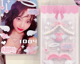Kpop deco sticker, schattige engel sticker, Koreaans briefpapier, Polco Toploader Journal planner sticker, holografische sticker, kawaii stickervel