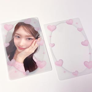 Kpop Photocard Frame Card, Halo Love Deco Frame, Kpop Photocard Accessories, Korean Stationery, Kpop Deco Toploader, Kpop Toploader