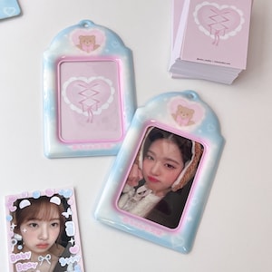 Teddy Bear Kpop Photocard Holder Keychain, Korean Photo Frame, Cute Gift, Photocard Accessories, Korean Stationery, Kpop Keychain , Kawaii