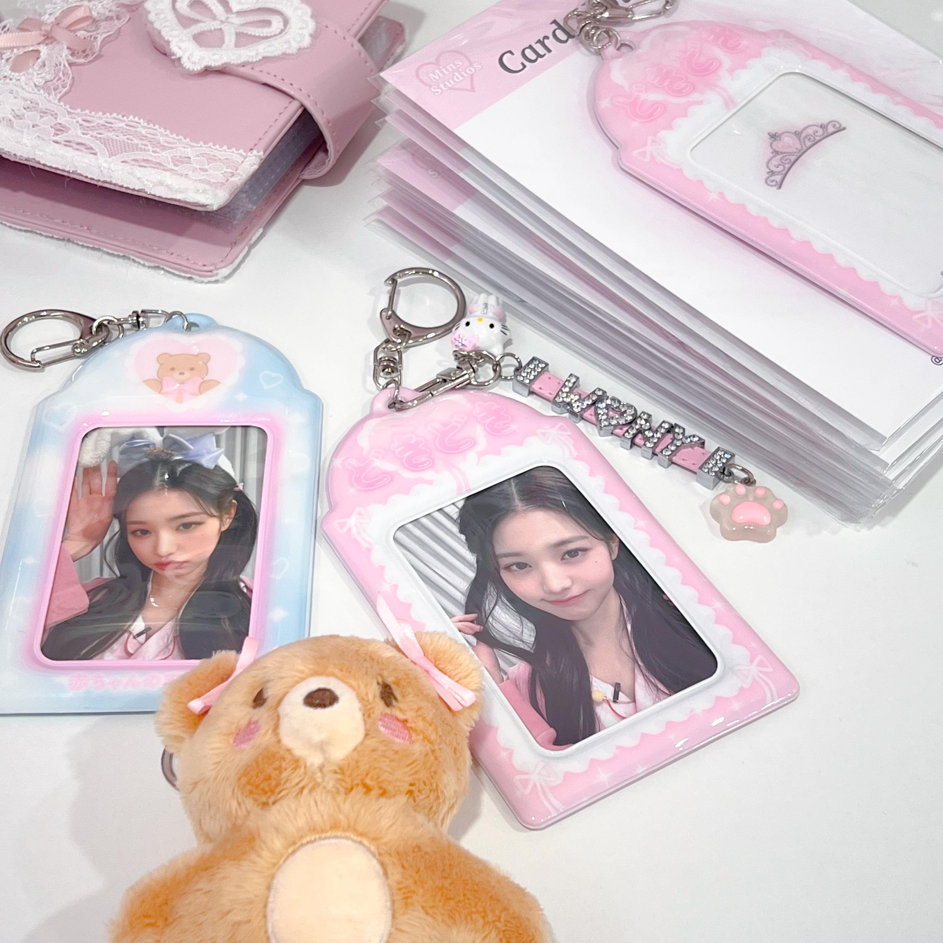 Doki Doki Kpop Photocard Holder Keychain, Korean Photo Frame, Cute