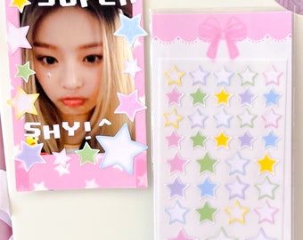 Kpop Deko Sticker, Stern Sticker, Schreibwaren, Polco Toploader Journal Planer Sticker, Holographische Sticker, Kawaii Sticker Sheet