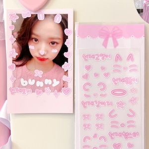 Pegatina Kpop Deco, pegatina de garabato lindo, papelería coreana, pegatina del planificador de diario Polco Toploader, pegatina holográfica, hoja de pegatinas Kawaii