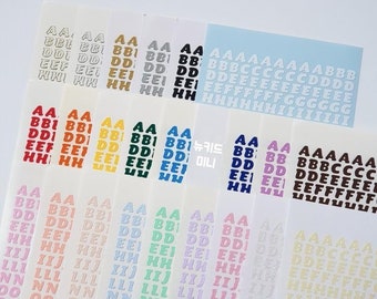 Cute Round Alphabet English Letter Deco Sticker Sheet Kpop 