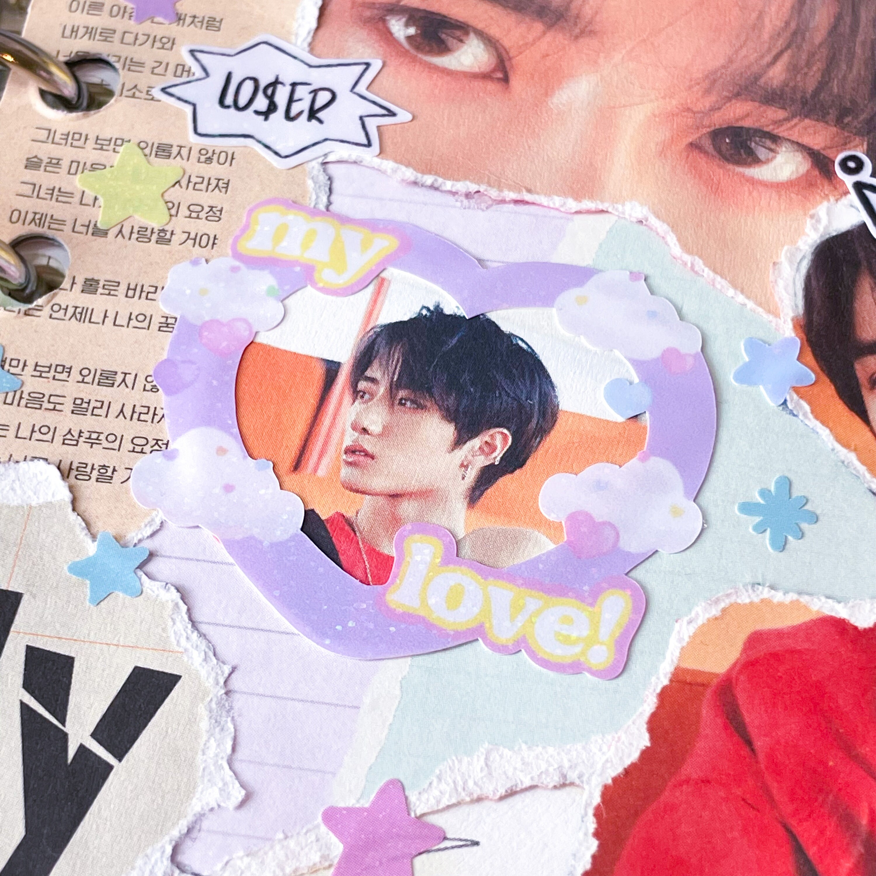 Sticker Layout Kpop Kpop Deco Sticker, Heart Sticker Frame, Korean Stationery, Polco ...