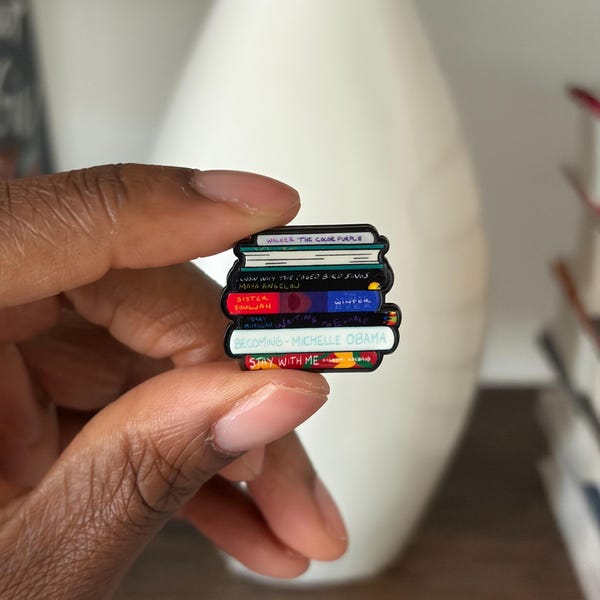 Classic Book Stack Pin