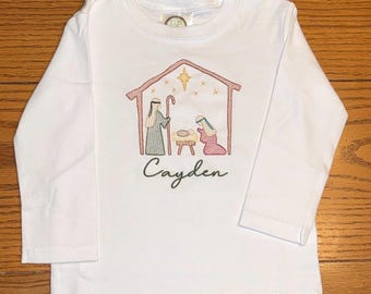 Kids Nativity Scene Christmas Shirt