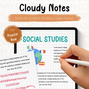Polices GoodNotes | Police manuscrite | police cursive manuscrite | polices numériques de notes manuscrites | Police de caractère Canva | Police Procreate | Police pour iPad