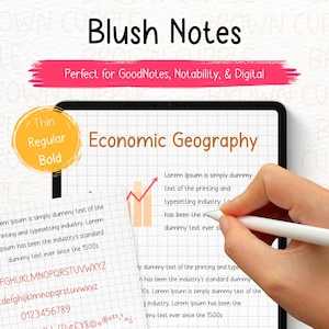 Polices d'écriture manuscrite GoodNotes | police cursive manuscrite | polices numériques de notes manuscrites | Police de caractère Canva | Police Procreate | Police pour iPad