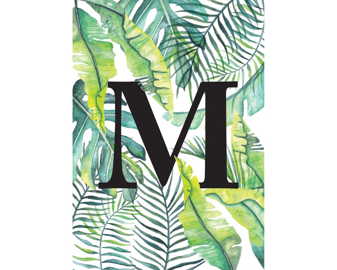Watercolour Botanical Letter Print M - Etsy