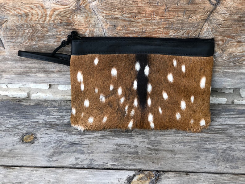 Axis Deer Hide Bank Bag Purse Etsy