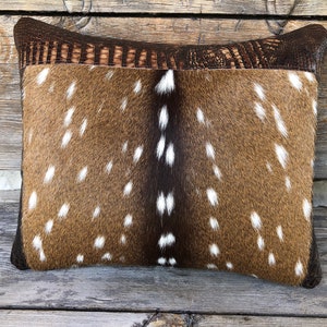Axis Hide Pillow with Crocodile Embossed Leather Accents