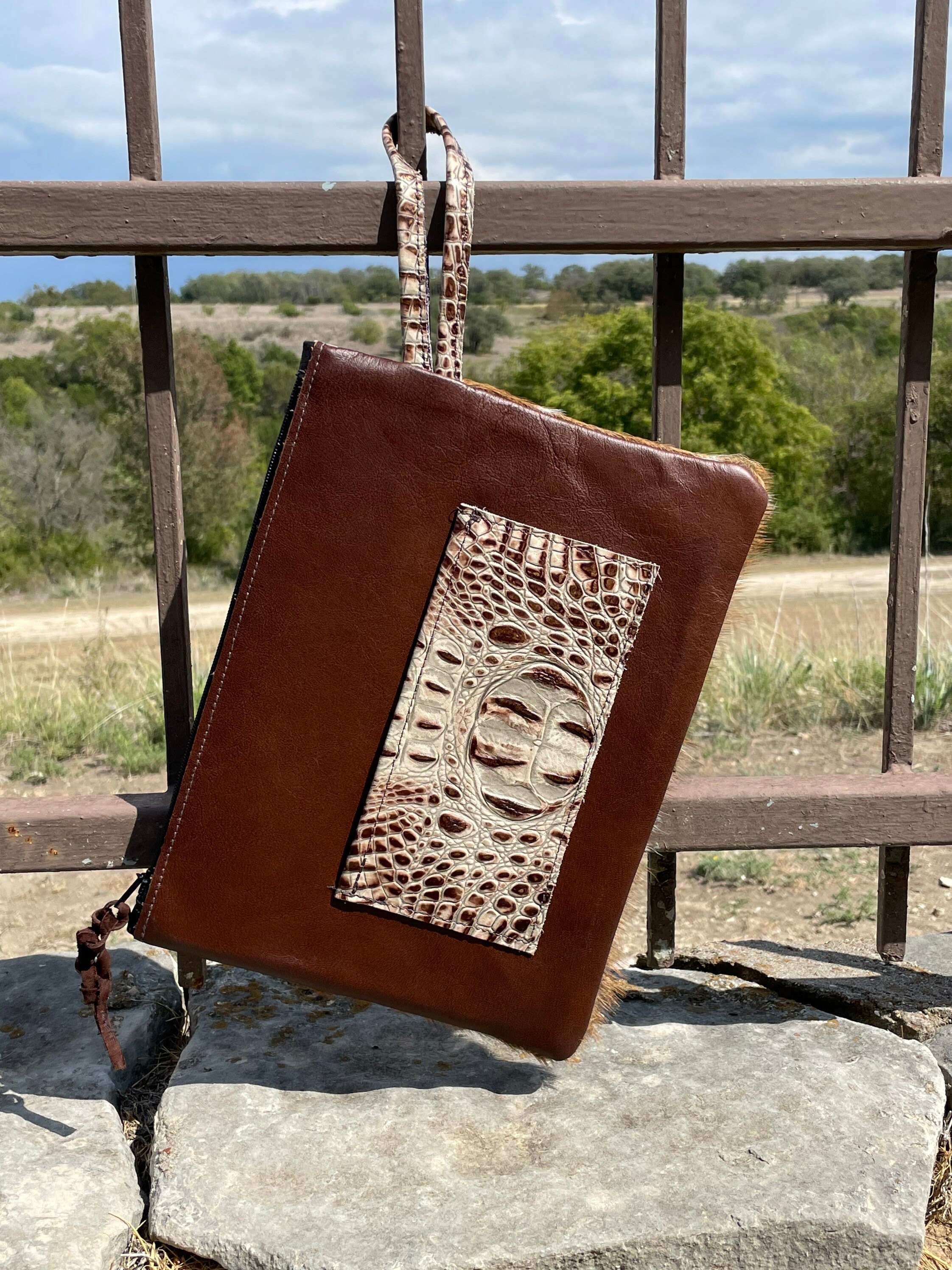 Axis Deer Hide Bank Bag Purse Etsy