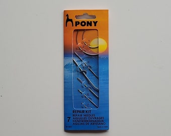 PONY 7 piece needle Repair kit/ Assoerted repair needle set/ Gift for crafter/ gift for him/ gift under 5 pounds