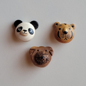 Animal HANDMADE buttons in PIECES or SETS/ Button for baby/ Tiger button/ Panda button/ Bear button/ Gift for child/ gift under 5 pounds