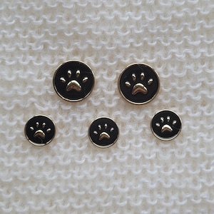 Cat/Dog paw buttons IN PIECES and SETS/ Metal shank button/ Different sizes 17-23mm/ Round shape button/ Adult button/ Decorative button