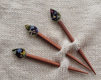 Epoxy resin Shawl Pins in pieces (not sets) with Pressed flowers + moss with/without Rings, Wooden Shawl Pin, Epoxy Shawl Pin/ Wooden Ring