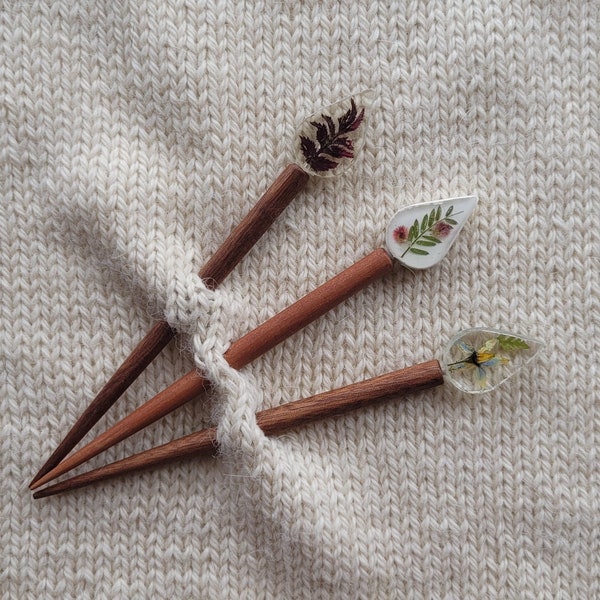 Epoxy resin Shawl Pins in pieces (not sets) with Pressed flowers+plants with/without Rings, Wooden Shawl Pin, Epoxy Shawl Pin/ Wooden Ring