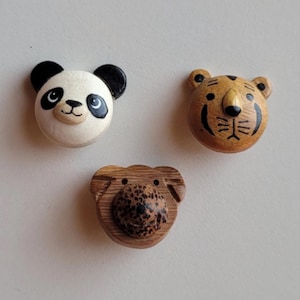 Animal HANDMADE buttons in PIECES or SETS/ Button for baby/ Tiger button/ Panda button/ Bear button/ Gift for child/ gift under 5 pounds
