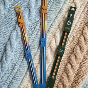 3.5mm PONY Knobbed knitting needles/ Set of 2/ Aluminium 35cm and 40cm/  Bamboo 33cm/ Different materials