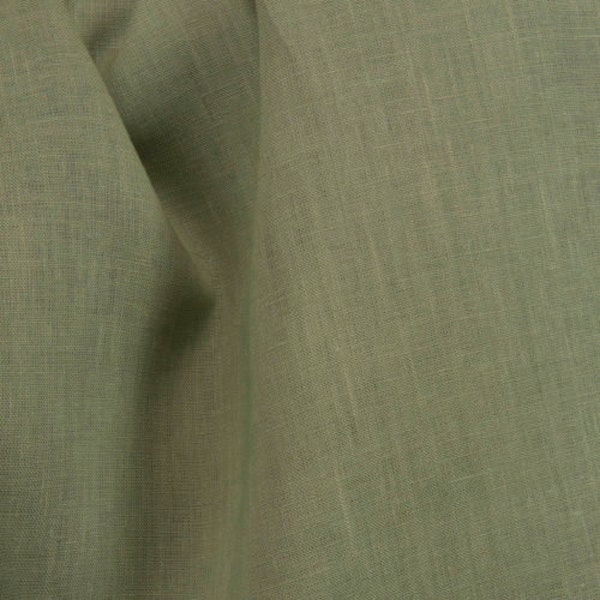 IN ESAURIMENTO - Tessuto 100% lino verdastro/ Tessuto di puro lino di colore verde invecchiato/ Tessuti di lino a mezzo metro