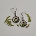 Set of 2 pieces of Handmade mushroom, fern and moss Earrings/ Silver color Real Forest Earrings/ Gift under 15 pound/ Gift for Christmas product logo