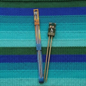 6mm PONY Knobbed knitting needles/ Set of 2/ Aluminium 40cm/  Bamboo 33cm/ Different material