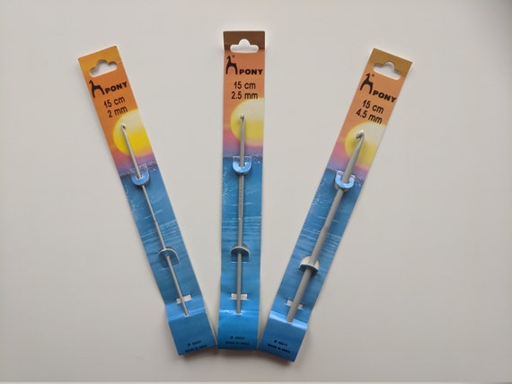 PONY 2.0-4.5mm Crochet Hook, 15cm Length, Aluminum