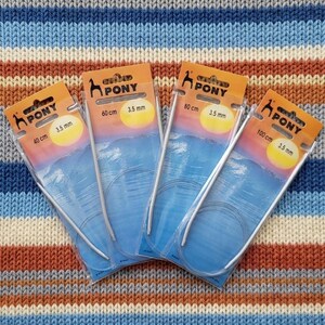 PONY 3.5mm 40, 60, 80, 100 cm Circular knitting needles/ Fixed needles/ Gift for knitter/ Gift for Grandmom/ Gift for mum/ Gift for crafter