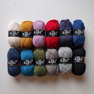 Yarn DROPS ALASKA - 100% WOOL very soft yarn/ uni and mix colour yarn/ 12 colours/ pure wool yarn/Aran wool yarn/ classic wool yarn 50g ball