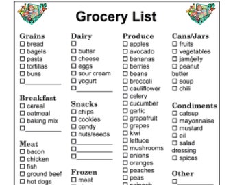 Large-Print Basic Grocery List