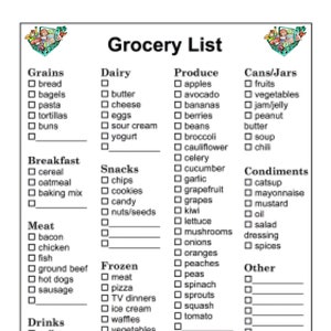 Large-Print Basic Grocery List