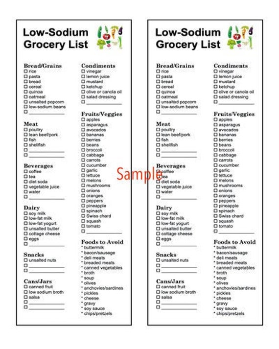 low sodium foods list