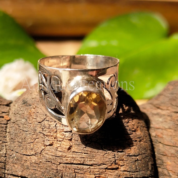 Bague citrine bague en argent sterling 925 cadeau d anniversaire bague faite main cadeau pour elle cadeau pour maman bague tendance bague en onyx jaune Etsy France