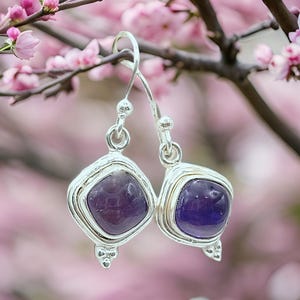 Natural Amethyst Earrings, 925 Silver Earrings, Tear Drop Earrings, Earrings For Women&#39;s, Gift For Her, Anniversary Gift, Wedding Gifts