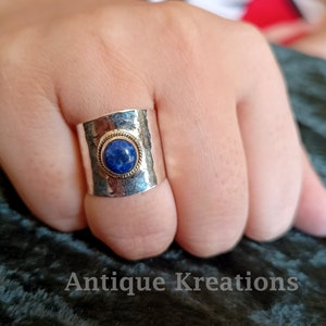 Natural, 925 Solid Silver Ring, Unisex Ring, Lapis Ring, Gift For Her, Gift For Him, Daily Wear Ring, Gift For Mom
