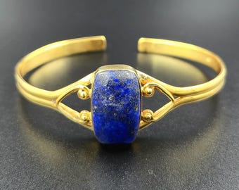 ラピスラズリブレスレット - 純粋なラピスラズリ - ハンドメイド 