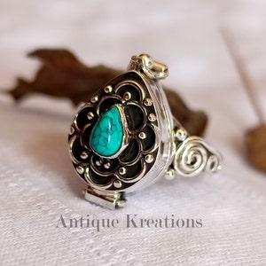 New Designed Ashes 925 Silver Turquoise Urn Ring Urn Pendant custom cremation personalized ring holder urn for ASHES or hair locket keepsake