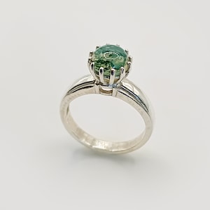 Green Moss Agate Ring, 925 Sterling Ring, Engagement Ring, Minimal Ring, Gift For Her, Gift For Mom, Moss Agate Ring, Simple vintage ring