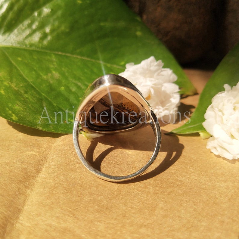 triangle Cut Ring Natural Tiger Eye Gemstone Ring Statement Ring Designer Ring Gift For Love Solid 925 Sterling Silver Ring Women Ring