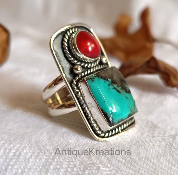 Tibetan turquoise ring clearance