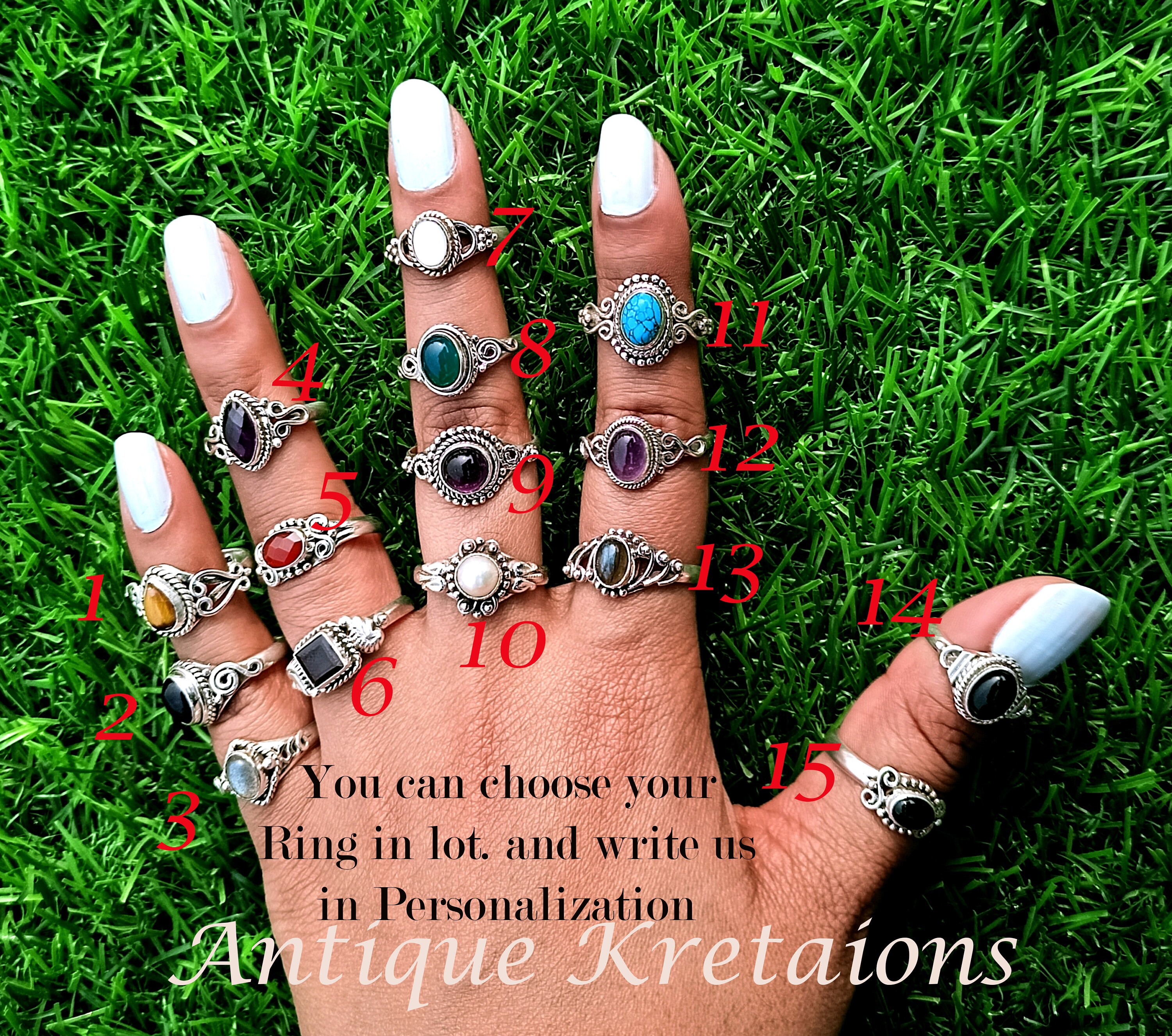 Anelli Con Pietre Nere All'ingrosso-Acquista Online I Migliori Lotti Di