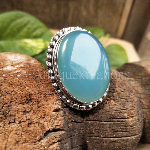 Anillo Bohemio De Lapislázuli, Plata De Ley 925, Piedra Ovalada
