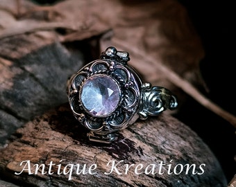Mystic Topaz Locket Ring: 925 Sterling Silver Bali Poisoner Ring