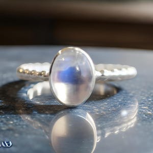 Minimalist Moonstone Ring  Rainbow Moonstone Stacking Ring  June Birthstone Ring  Bezel Set Gemstone Ring  Moonstone Ring Gift For Her