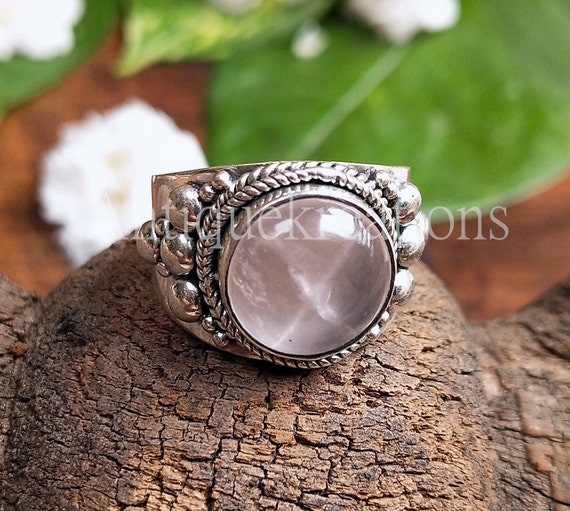 Fantasy Faceted Rose Quartz Ring || .925 Sterling Silver || Brazil –  Nature's Treasures